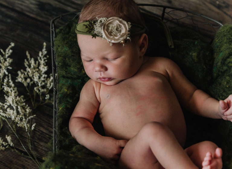 olive newborn baby girl session