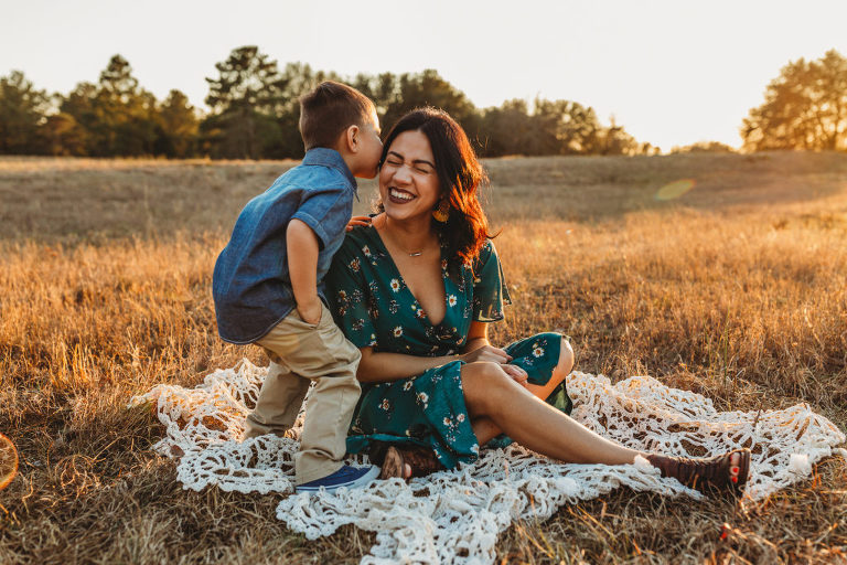 telling secrets to mom